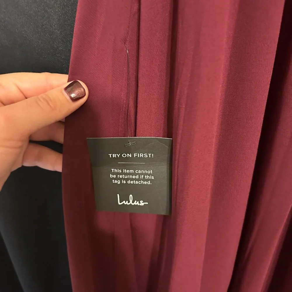 Lulus Heavenly Hues Burgundy Maxi Dress-New Never worn - Picture 6 of 7